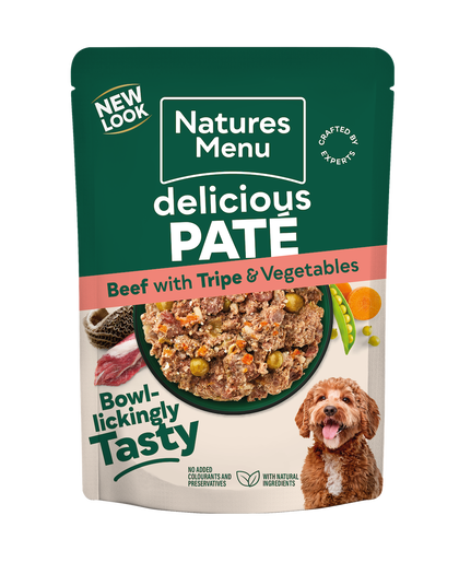 Natures Menu Delicious Beef Tripe & Vegetable Pate Pouch 8 x 300g