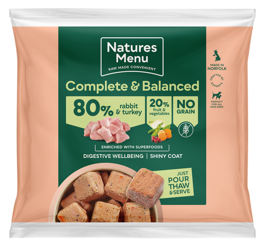 Natures Menu 80/20 Complete and Balanced Rabbit & Turkey 1 x 1kg