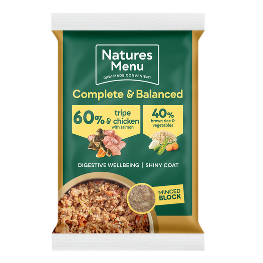 Natures Menu 60/40 Complete and Balanced Tripe & Chicken with Salmon 12 x 300g