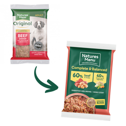 Natures Menu 60% Beef & Chicken Complete Raw Dog Food Block 12 x 300g
